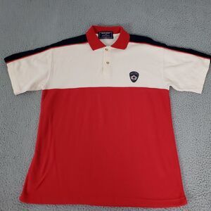 VINTAGE Polo Sport Polo Shirt‎ Mens Large Red Colorblock Rugby Performance USA